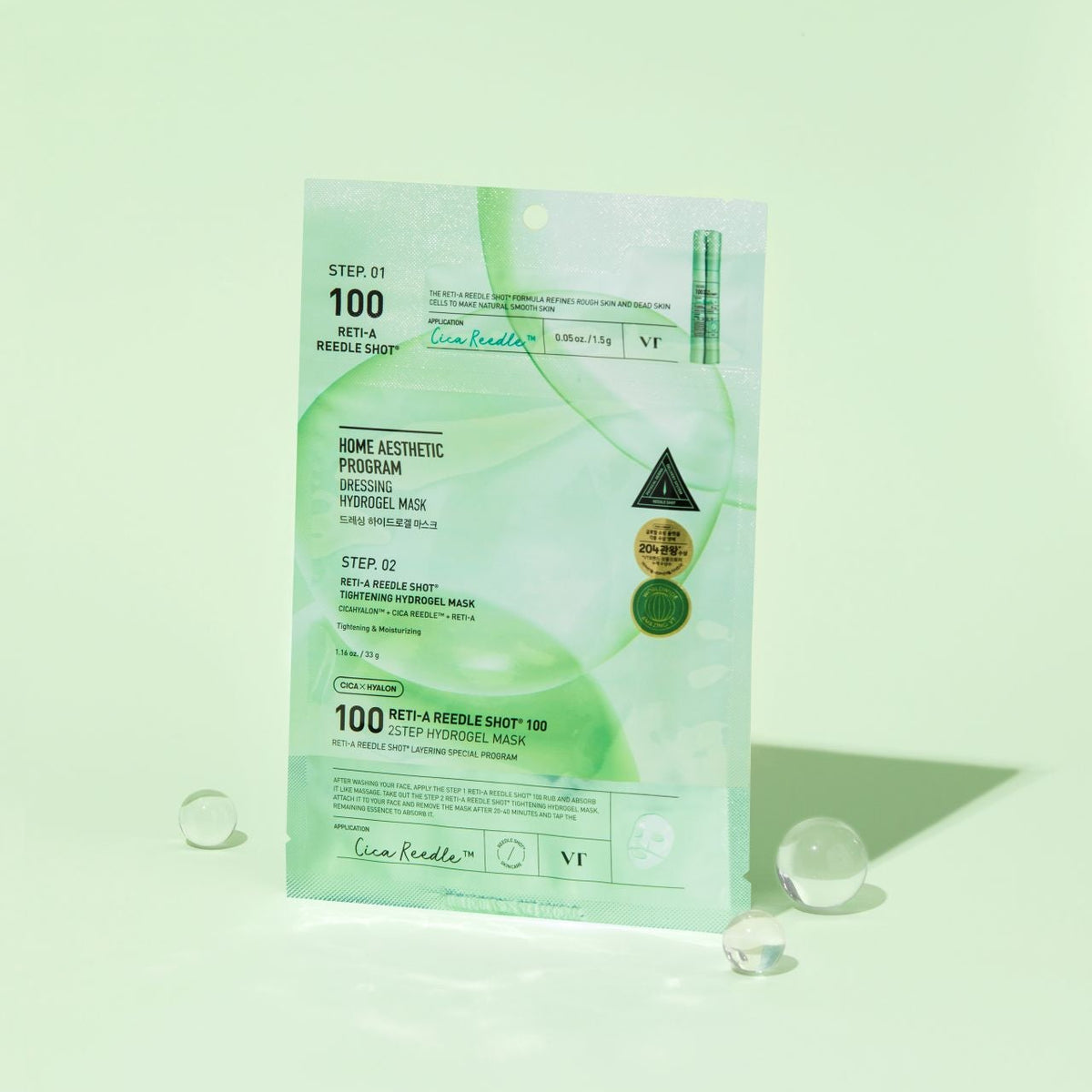 VT COSMETICS Reti-A Reedle Shot 100 2-Step Hydrogel Mask 1pcs