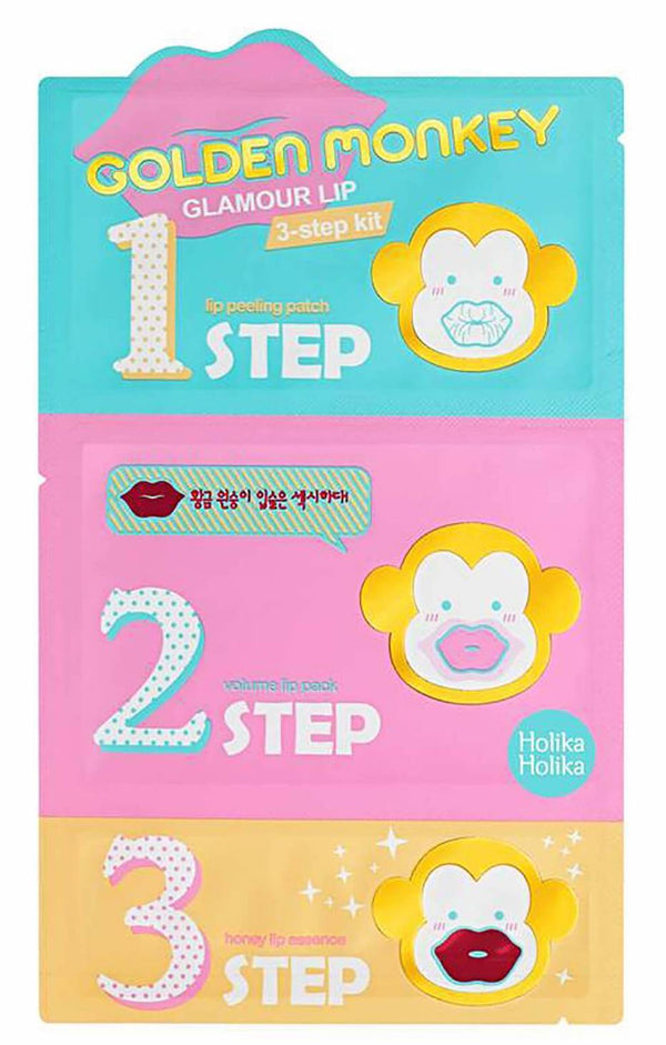HOLIKA HOLIKA Golden Monkey Glamour Lip 3-Step Kit